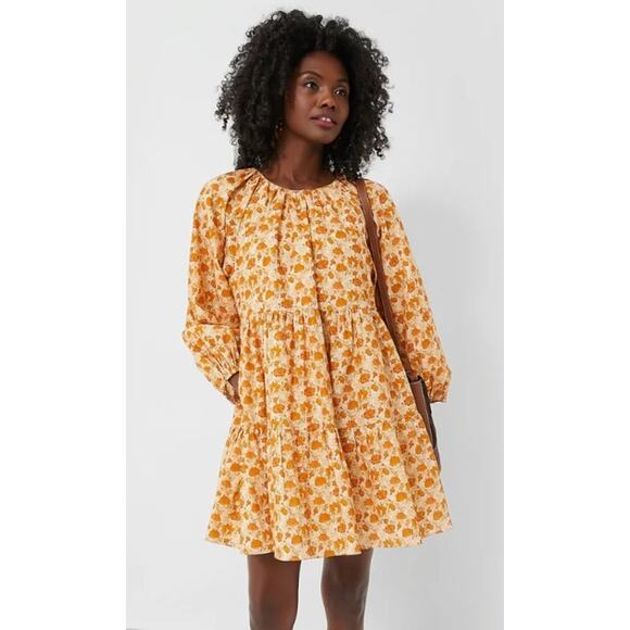 NWT Tuckernuck Hyancinth House Burnt Orange Floral Brynn Mini Dress Womens XS - Picture 1 of 8